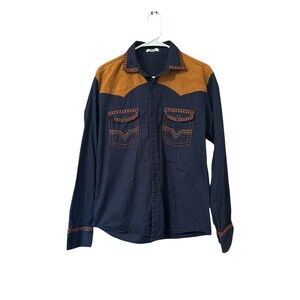 Mens Western Shirt Long Sleeve Button Up Embroidered Cowboy Rodeo Style Sz Small
